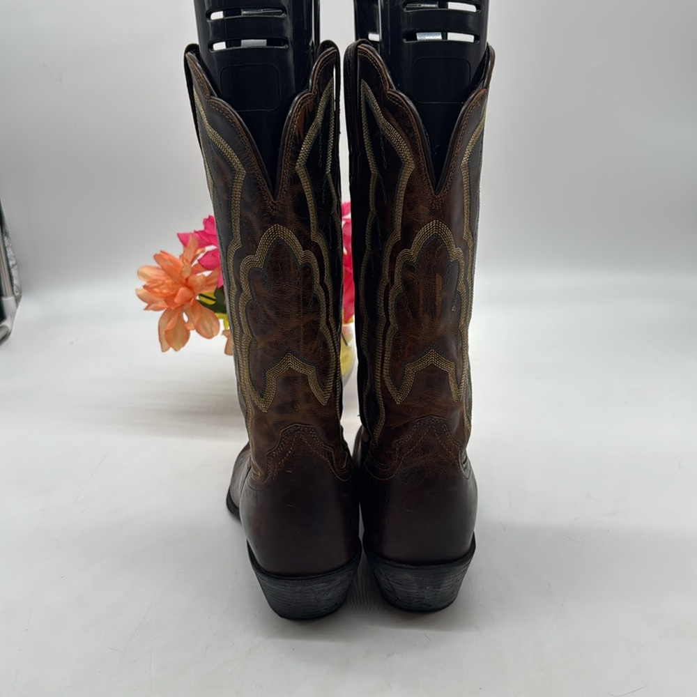 Ariat Brown Tan Leather Cowboy Boots Size 8.5 COW8178 - Picture 3 of 6